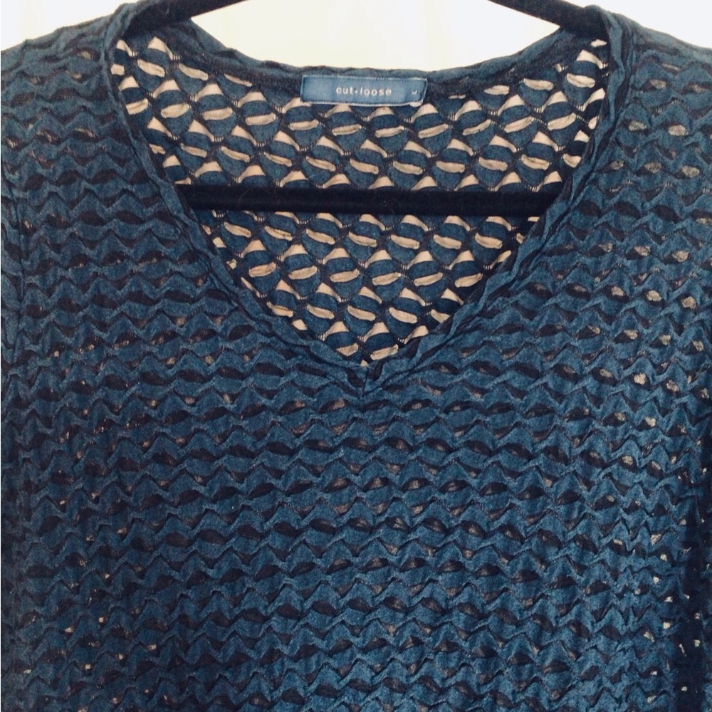Cut Loose Textured Blue Tunic